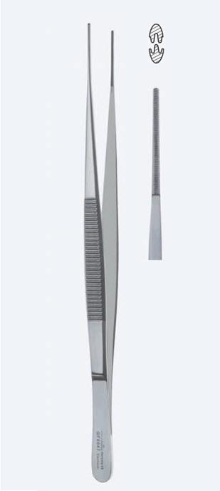 Пінцети атравматичні, для тканин, De Bakey - Diethrich, з Soft Touch, зубці De Bakey, кінчик 1 мм, довжина 200 мм. Бренд - Asanus Medizintechnik Gmb, Німеччина